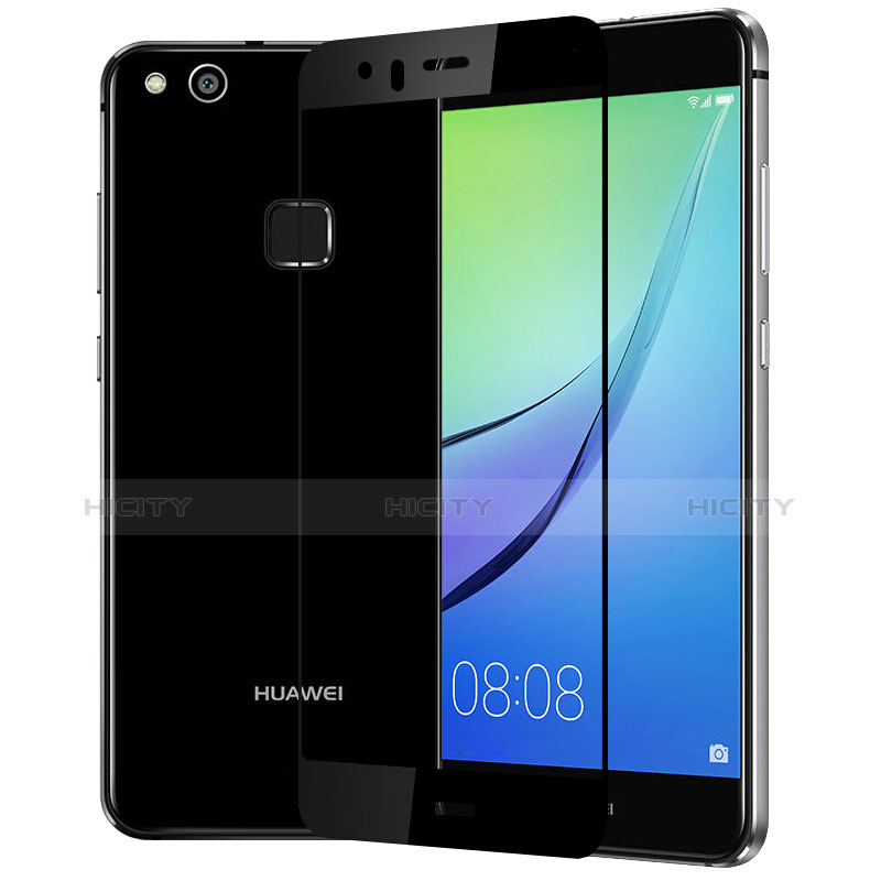 Schutzfolie Full Coverage Displayschutzfolie Panzerfolie Skins zum Aufkleben Gehärtetes Glas Glasfolie F03 für Huawei P10 Lite Schwarz