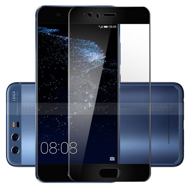 Schutzfolie Full Coverage Displayschutzfolie Panzerfolie Skins zum Aufkleben Gehärtetes Glas Glasfolie F03 für Huawei P10 Plus Schwarz