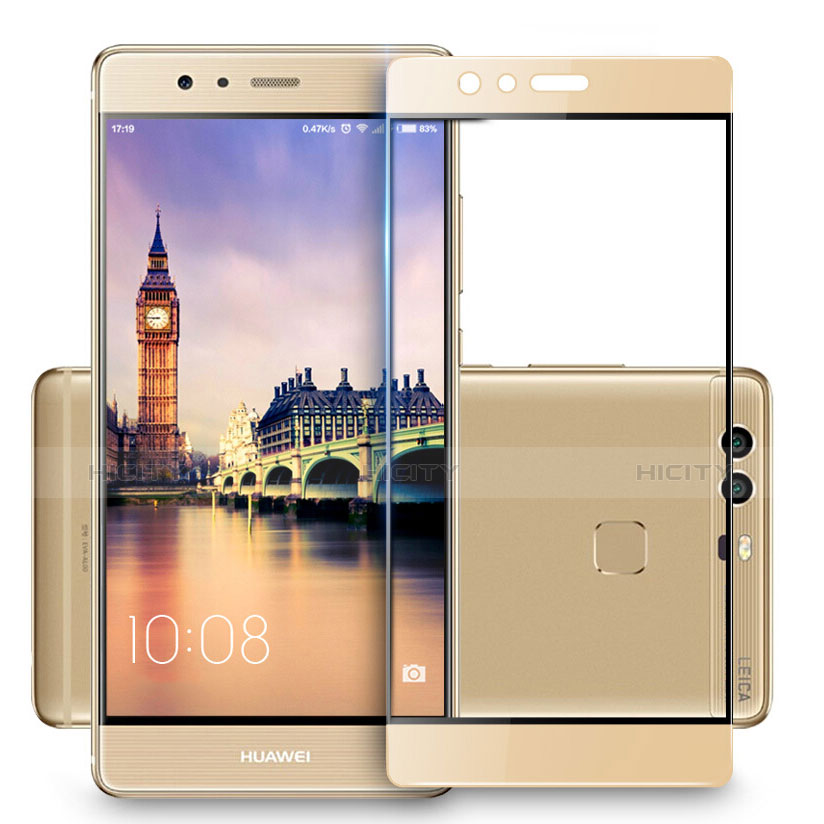 Schutzfolie Full Coverage Displayschutzfolie Panzerfolie Skins zum Aufkleben Gehärtetes Glas Glasfolie F03 für Huawei P9 Plus Gold