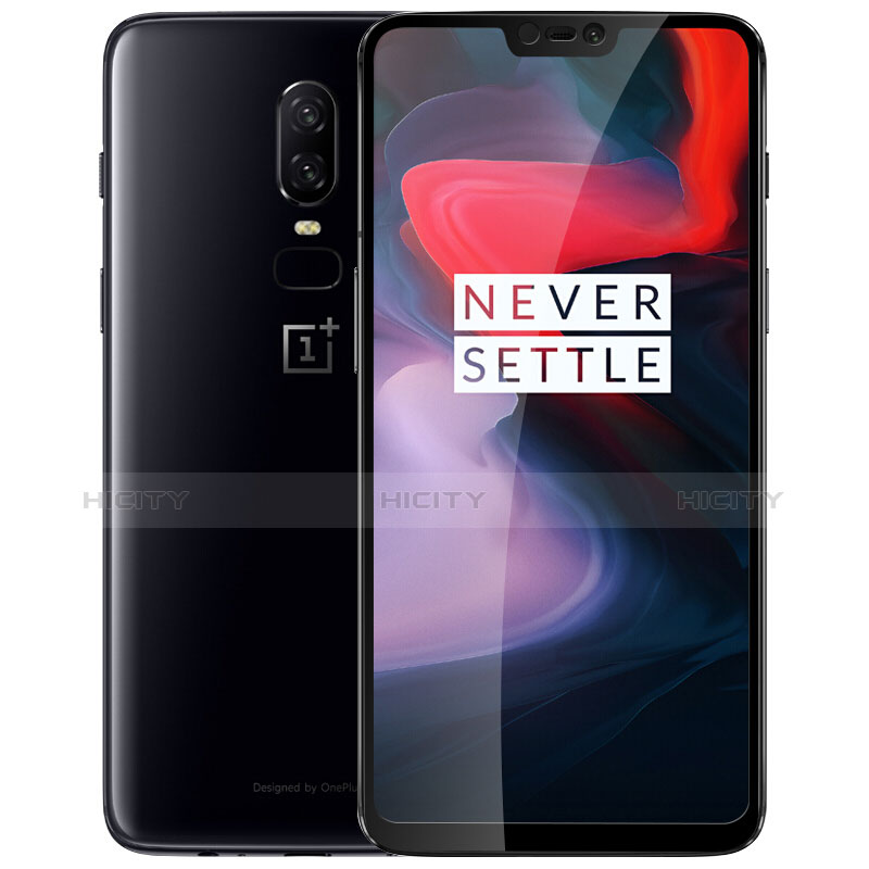 Schutzfolie Full Coverage Displayschutzfolie Panzerfolie Skins zum Aufkleben Gehärtetes Glas Glasfolie F03 für OnePlus 6 Schwarz