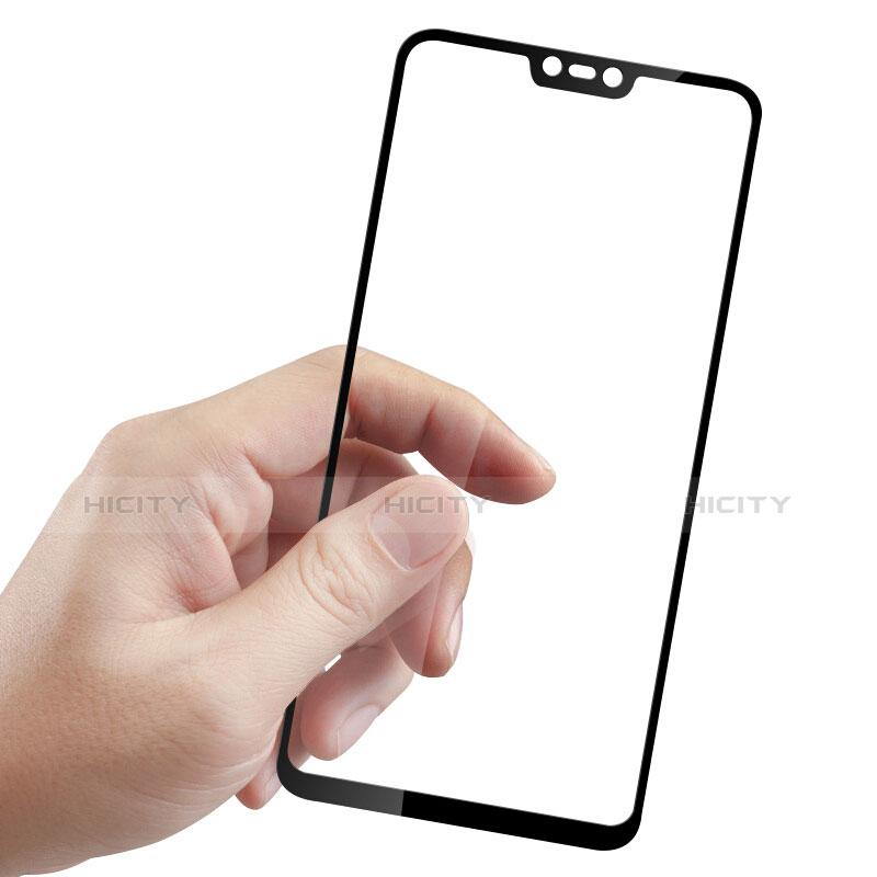 Schutzfolie Full Coverage Displayschutzfolie Panzerfolie Skins zum Aufkleben Gehärtetes Glas Glasfolie F03 für OnePlus 6 Schwarz