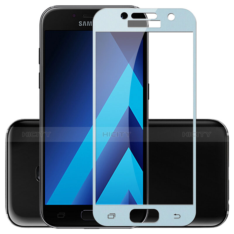 Schutzfolie Full Coverage Displayschutzfolie Panzerfolie Skins zum Aufkleben Gehärtetes Glas Glasfolie F03 für Samsung Galaxy A3 (2017) SM-A320F Blau