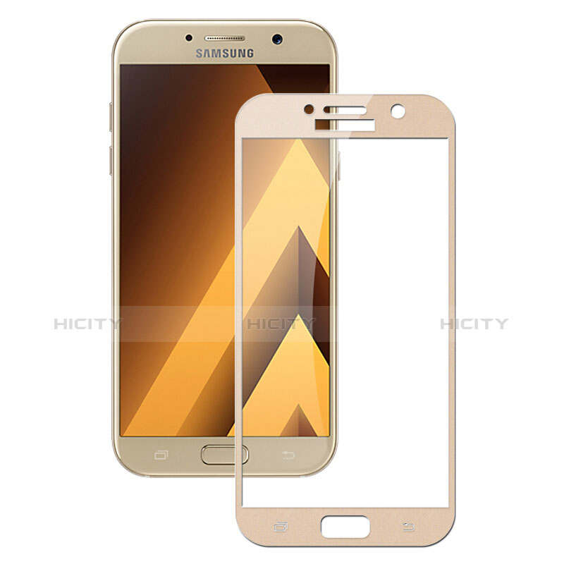 Schutzfolie Full Coverage Displayschutzfolie Panzerfolie Skins zum Aufkleben Gehärtetes Glas Glasfolie F03 für Samsung Galaxy A5 (2017) Duos Gold