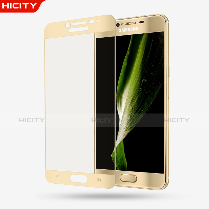 Schutzfolie Full Coverage Displayschutzfolie Panzerfolie Skins zum Aufkleben Gehärtetes Glas Glasfolie F03 für Samsung Galaxy C5 SM-C5000 Gold