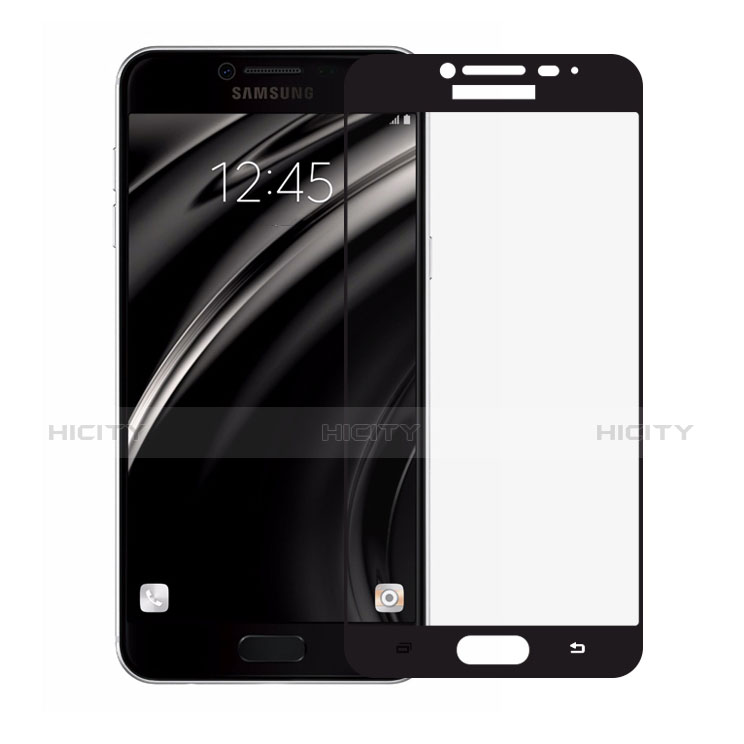 Schutzfolie Full Coverage Displayschutzfolie Panzerfolie Skins zum Aufkleben Gehärtetes Glas Glasfolie F03 für Samsung Galaxy C5 SM-C5000 Schwarz