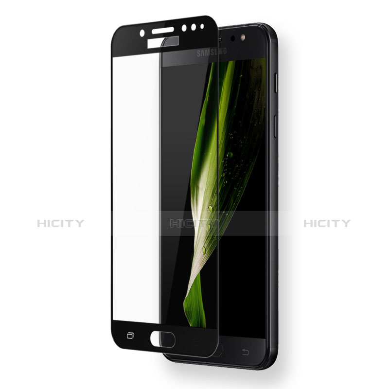 Schutzfolie Full Coverage Displayschutzfolie Panzerfolie Skins zum Aufkleben Gehärtetes Glas Glasfolie F03 für Samsung Galaxy C8 C710F Schwarz groß