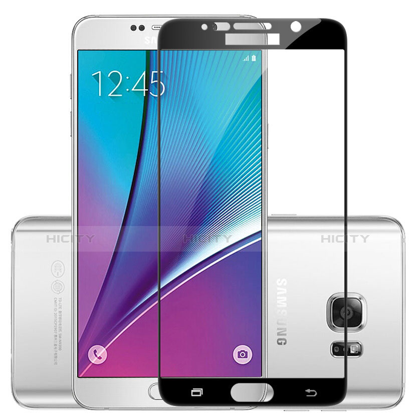 Schutzfolie Full Coverage Displayschutzfolie Panzerfolie Skins zum Aufkleben Gehärtetes Glas Glasfolie F03 für Samsung Galaxy Note 5 N9200 N920 N920F Schwarz