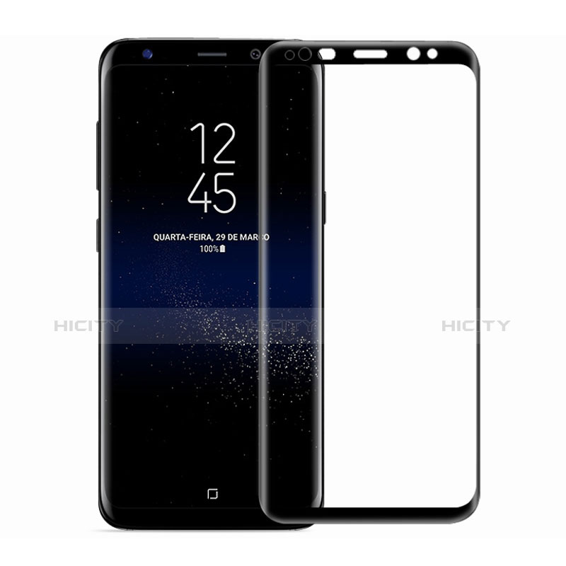 Schutzfolie Full Coverage Displayschutzfolie Panzerfolie Skins zum Aufkleben Gehärtetes Glas Glasfolie F03 für Samsung Galaxy S8 Schwarz