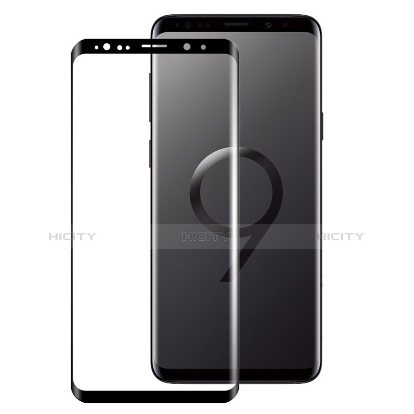 Schutzfolie Full Coverage Displayschutzfolie Panzerfolie Skins zum Aufkleben Gehärtetes Glas Glasfolie F03 für Samsung Galaxy S9 Plus Schwarz