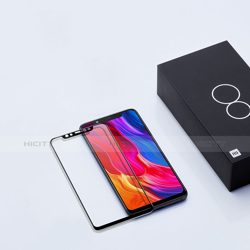 Schutzfolie Full Coverage Displayschutzfolie Panzerfolie Skins zum Aufkleben Gehärtetes Glas Glasfolie F03 für Xiaomi Mi 8 Explorer Schwarz