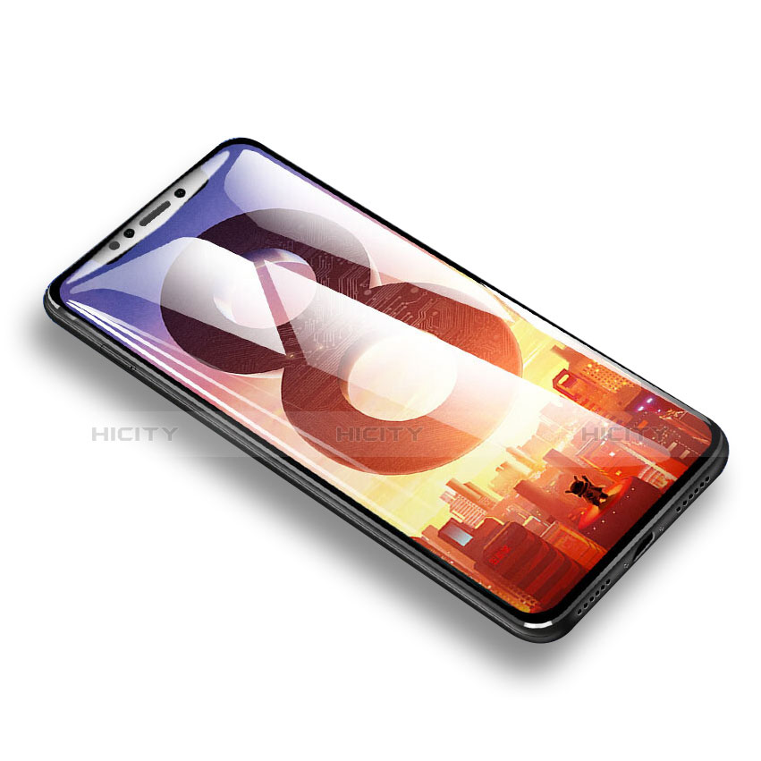 Schutzfolie Full Coverage Displayschutzfolie Panzerfolie Skins zum Aufkleben Gehärtetes Glas Glasfolie F03 für Xiaomi Mi 8 Schwarz