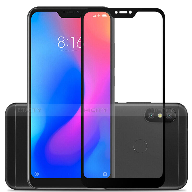 Schutzfolie Full Coverage Displayschutzfolie Panzerfolie Skins zum Aufkleben Gehärtetes Glas Glasfolie F03 für Xiaomi Redmi 6 Pro Schwarz