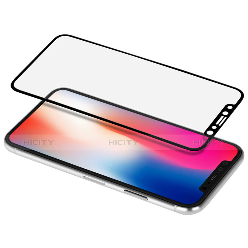 Schutzfolie Full Coverage Displayschutzfolie Panzerfolie Skins zum Aufkleben Gehärtetes Glas Glasfolie F04 für Apple iPhone Xs Max Schwarz