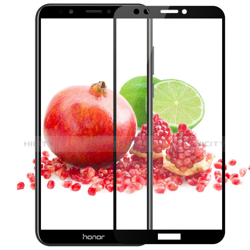 Schutzfolie Full Coverage Displayschutzfolie Panzerfolie Skins zum Aufkleben Gehärtetes Glas Glasfolie F04 für Huawei Enjoy 8 Schwarz groß