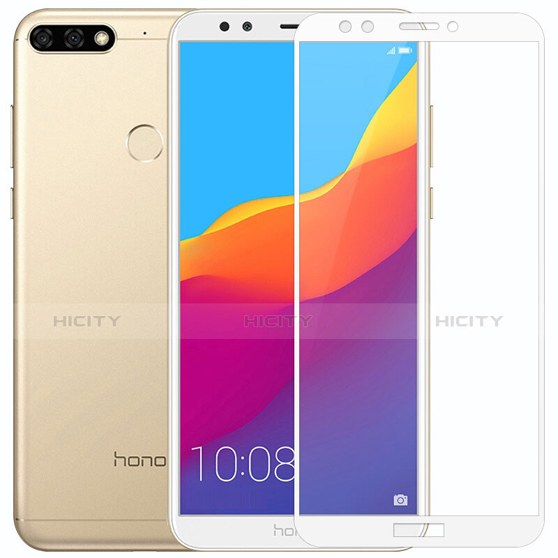 Schutzfolie Full Coverage Displayschutzfolie Panzerfolie Skins zum Aufkleben Gehärtetes Glas Glasfolie F04 für Huawei Enjoy 8 Weiß