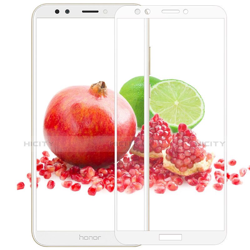 Schutzfolie Full Coverage Displayschutzfolie Panzerfolie Skins zum Aufkleben Gehärtetes Glas Glasfolie F04 für Huawei Enjoy 8 Weiß