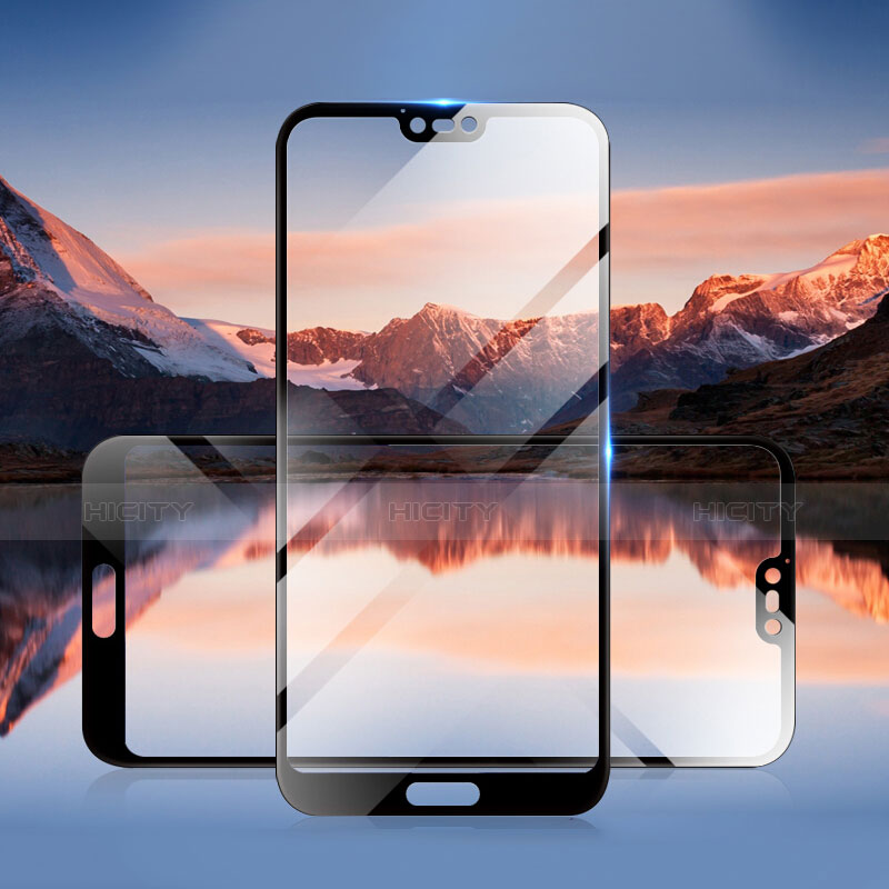 Schutzfolie Full Coverage Displayschutzfolie Panzerfolie Skins zum Aufkleben Gehärtetes Glas Glasfolie F04 für Huawei Honor 10 Schwarz