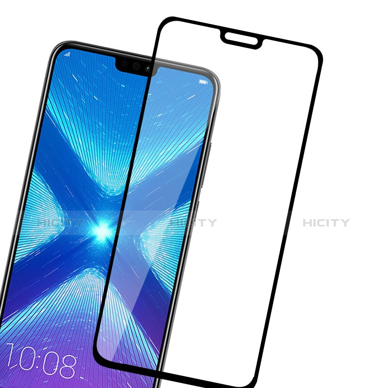 Schutzfolie Full Coverage Displayschutzfolie Panzerfolie Skins zum Aufkleben Gehärtetes Glas Glasfolie F04 für Huawei Honor 8X Schwarz