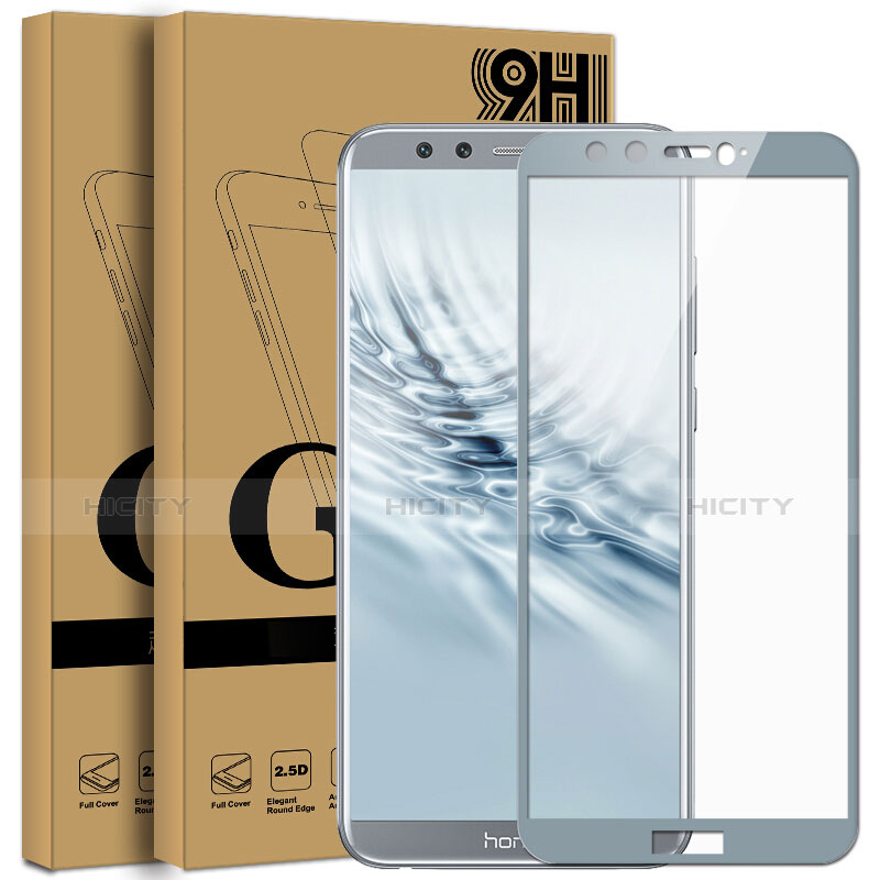 Schutzfolie Full Coverage Displayschutzfolie Panzerfolie Skins zum Aufkleben Gehärtetes Glas Glasfolie F04 für Huawei Honor 9 Lite Grau