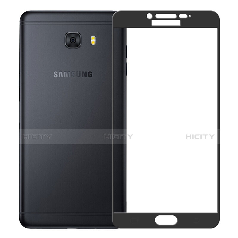 Schutzfolie Full Coverage Displayschutzfolie Panzerfolie Skins zum Aufkleben Gehärtetes Glas Glasfolie F04 für Samsung Galaxy C9 Pro C9000 Schwarz