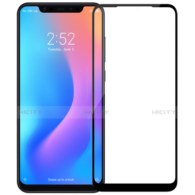 Schutzfolie Full Coverage Displayschutzfolie Panzerfolie Skins zum Aufkleben Gehärtetes Glas Glasfolie F04 für Xiaomi Mi 8 Schwarz