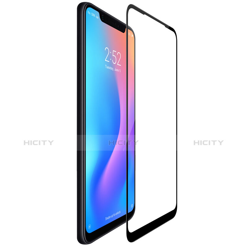 Schutzfolie Full Coverage Displayschutzfolie Panzerfolie Skins zum Aufkleben Gehärtetes Glas Glasfolie F04 für Xiaomi Mi 8 Schwarz