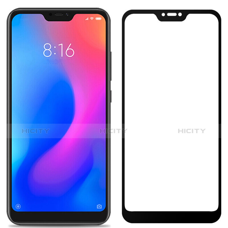 Schutzfolie Full Coverage Displayschutzfolie Panzerfolie Skins zum Aufkleben Gehärtetes Glas Glasfolie F04 für Xiaomi Redmi 6 Pro Schwarz