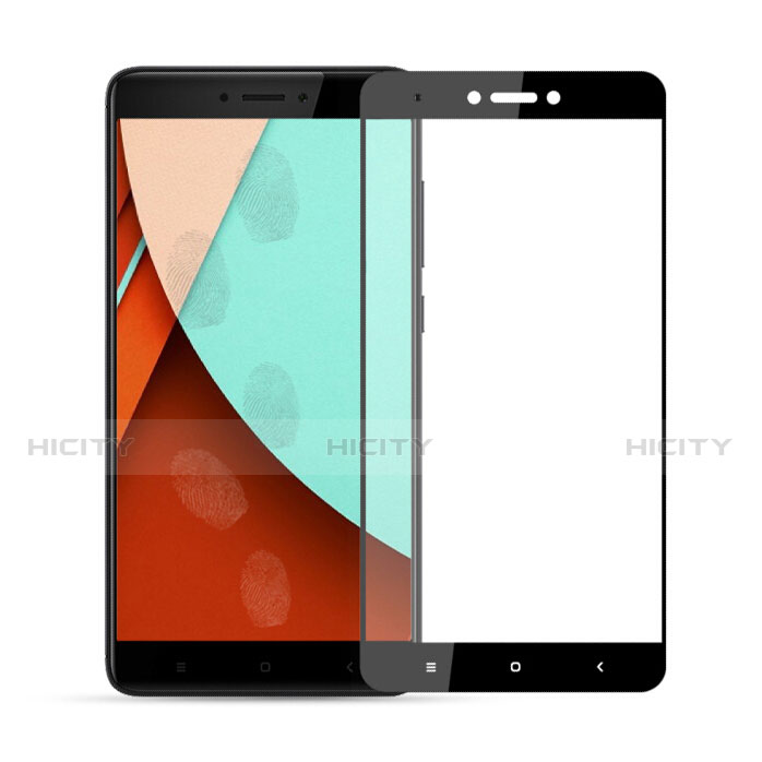 Schutzfolie Full Coverage Displayschutzfolie Panzerfolie Skins zum Aufkleben Gehärtetes Glas Glasfolie F04 für Xiaomi Redmi Note 4 Standard Edition Schwarz