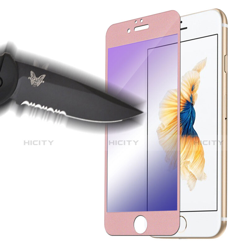 Schutzfolie Full Coverage Displayschutzfolie Panzerfolie Skins zum Aufkleben Gehärtetes Glas Glasfolie F05 für Apple iPhone 6 Plus Rosegold groß