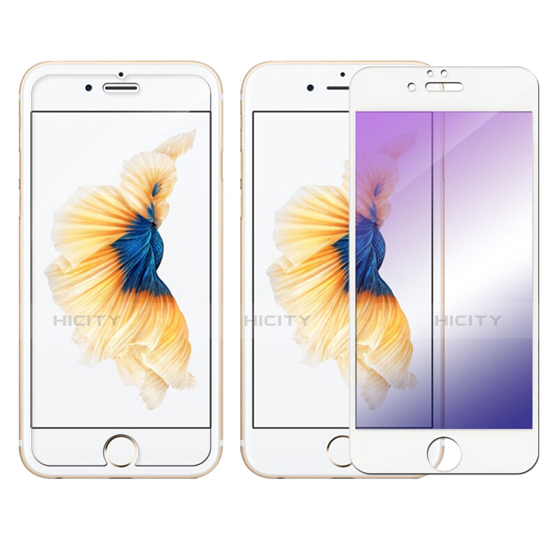 Schutzfolie Full Coverage Displayschutzfolie Panzerfolie Skins zum Aufkleben Gehärtetes Glas Glasfolie F05 für Apple iPhone 6S Plus Weiß