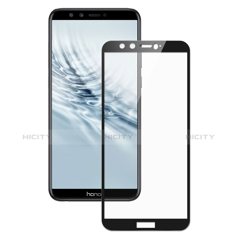 Schutzfolie Full Coverage Displayschutzfolie Panzerfolie Skins zum Aufkleben Gehärtetes Glas Glasfolie F05 für Huawei Honor 9 Lite Schwarz