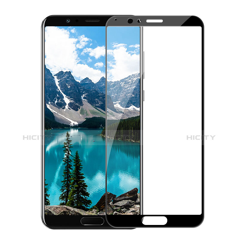 Schutzfolie Full Coverage Displayschutzfolie Panzerfolie Skins zum Aufkleben Gehärtetes Glas Glasfolie F05 für Huawei Honor V10 Schwarz