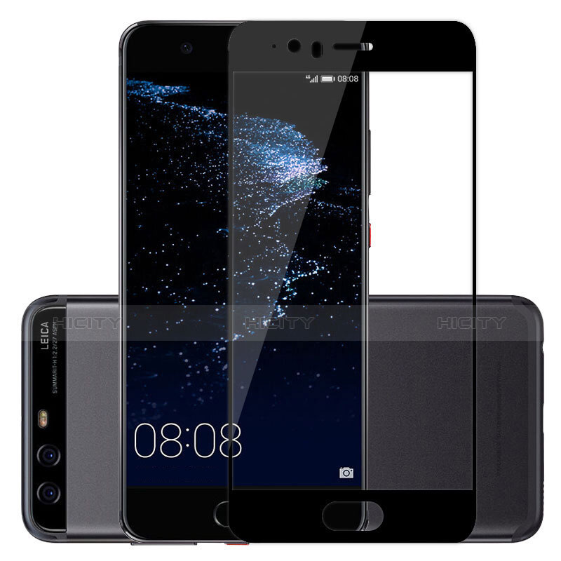 Schutzfolie Full Coverage Displayschutzfolie Panzerfolie Skins zum Aufkleben Gehärtetes Glas Glasfolie F05 für Huawei P10 Plus Schwarz