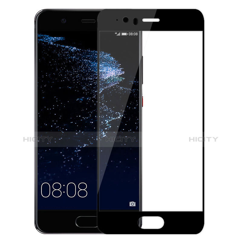 Schutzfolie Full Coverage Displayschutzfolie Panzerfolie Skins zum Aufkleben Gehärtetes Glas Glasfolie F05 für Huawei P10 Plus Schwarz