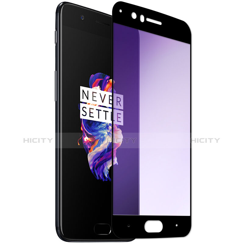 Schutzfolie Full Coverage Displayschutzfolie Panzerfolie Skins zum Aufkleben Gehärtetes Glas Glasfolie F05 für OnePlus 5 Schwarz