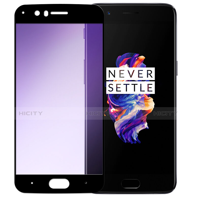 Schutzfolie Full Coverage Displayschutzfolie Panzerfolie Skins zum Aufkleben Gehärtetes Glas Glasfolie F05 für OnePlus 5 Schwarz