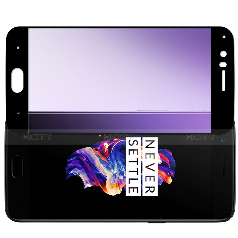 Schutzfolie Full Coverage Displayschutzfolie Panzerfolie Skins zum Aufkleben Gehärtetes Glas Glasfolie F05 für OnePlus 5 Schwarz