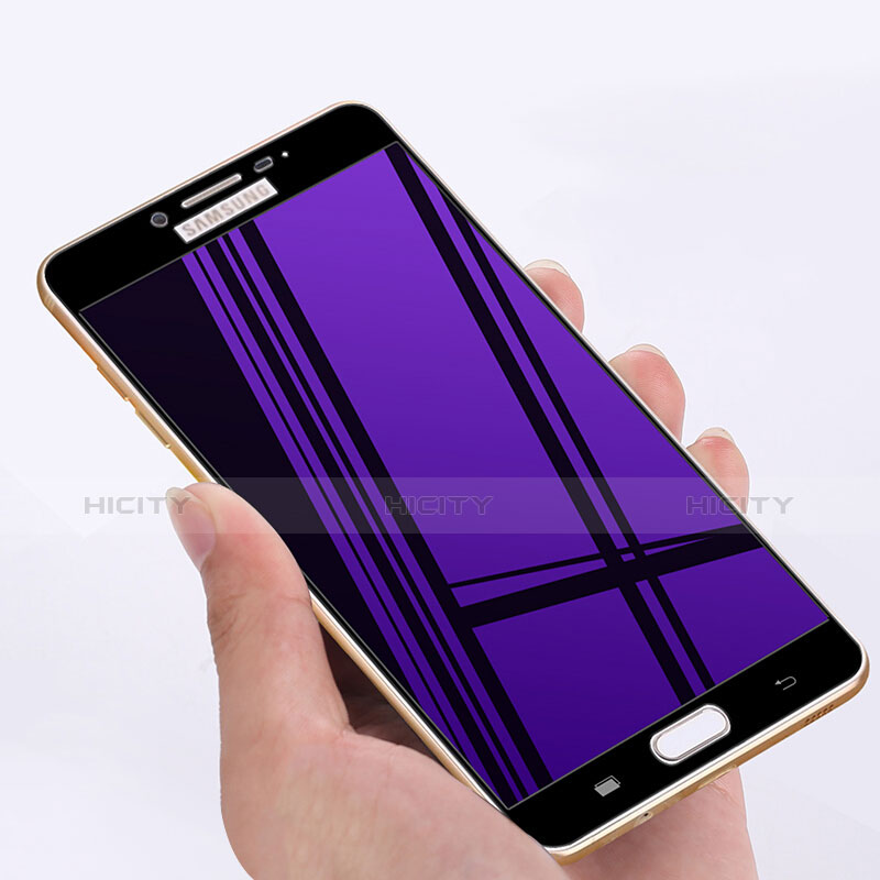 Schutzfolie Full Coverage Displayschutzfolie Panzerfolie Skins zum Aufkleben Gehärtetes Glas Glasfolie F05 für Samsung Galaxy C5 SM-C5000 Schwarz