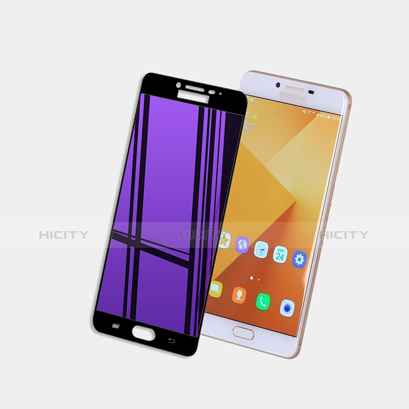 Schutzfolie Full Coverage Displayschutzfolie Panzerfolie Skins zum Aufkleben Gehärtetes Glas Glasfolie F05 für Samsung Galaxy C5 SM-C5000 Schwarz