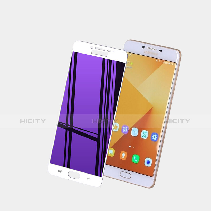 Schutzfolie Full Coverage Displayschutzfolie Panzerfolie Skins zum Aufkleben Gehärtetes Glas Glasfolie F05 für Samsung Galaxy C5 SM-C5000 Weiß