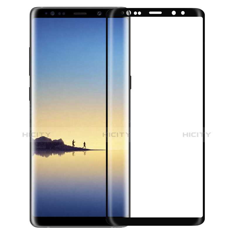 Schutzfolie Full Coverage Displayschutzfolie Panzerfolie Skins zum Aufkleben Gehärtetes Glas Glasfolie F05 für Samsung Galaxy Note 8 Duos N950F Schwarz