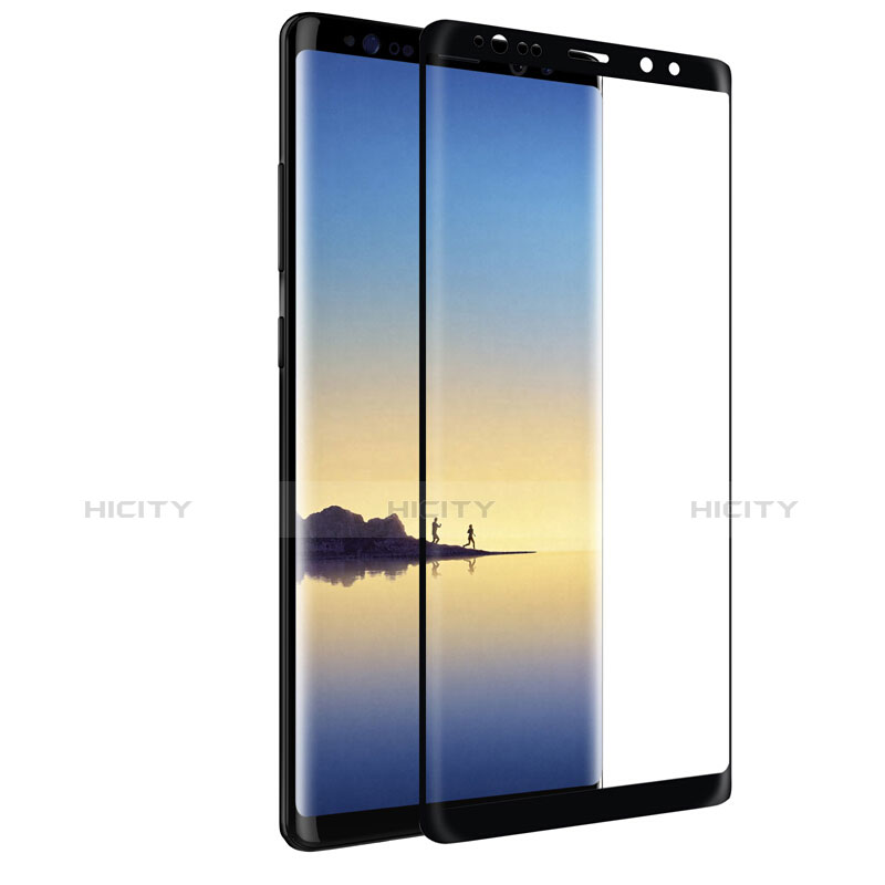 Schutzfolie Full Coverage Displayschutzfolie Panzerfolie Skins zum Aufkleben Gehärtetes Glas Glasfolie F05 für Samsung Galaxy Note 8 Duos N950F Schwarz groß