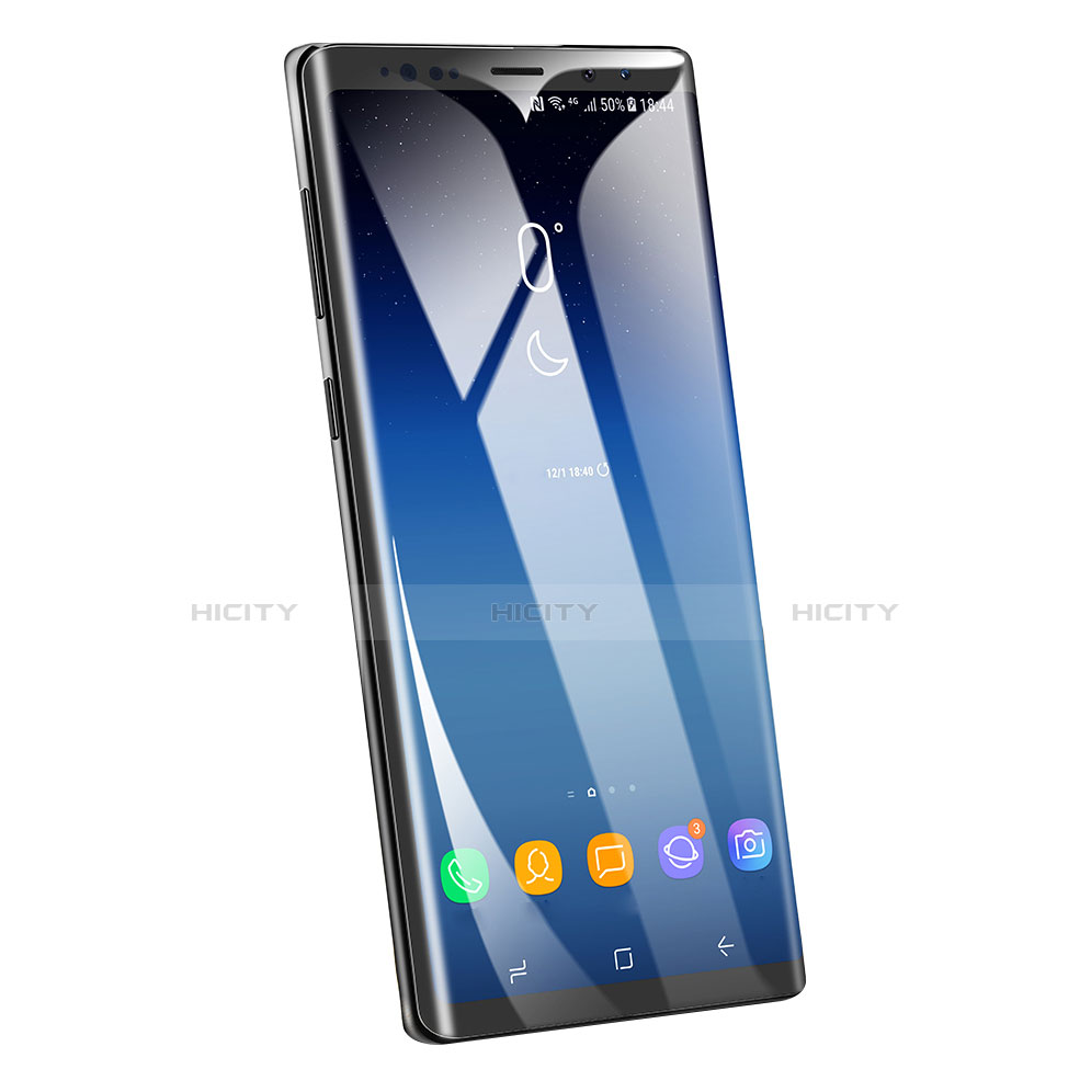 Schutzfolie Full Coverage Displayschutzfolie Panzerfolie Skins zum Aufkleben Gehärtetes Glas Glasfolie F05 für Samsung Galaxy Note 9 Schwarz