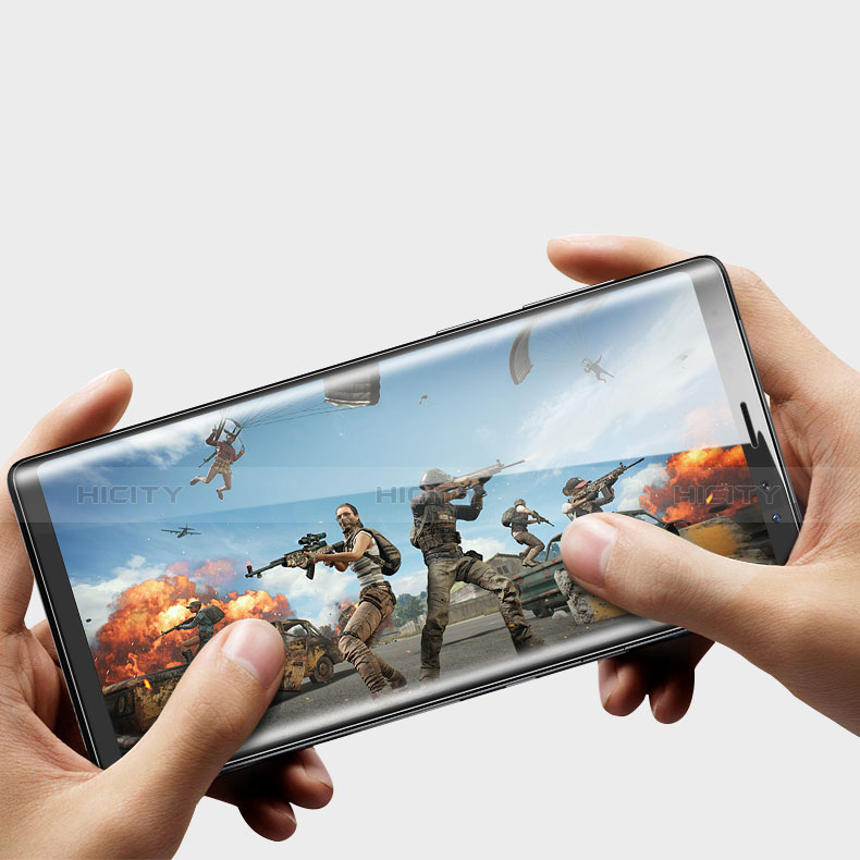 Schutzfolie Full Coverage Displayschutzfolie Panzerfolie Skins zum Aufkleben Gehärtetes Glas Glasfolie F05 für Samsung Galaxy Note 9 Schwarz