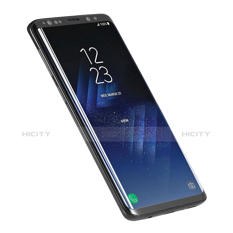 Schutzfolie Full Coverage Displayschutzfolie Panzerfolie Skins zum Aufkleben Gehärtetes Glas Glasfolie F05 für Samsung Galaxy S9 Schwarz