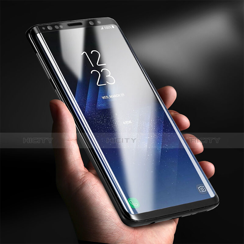 Schutzfolie Full Coverage Displayschutzfolie Panzerfolie Skins zum Aufkleben Gehärtetes Glas Glasfolie F05 für Samsung Galaxy S9 Schwarz