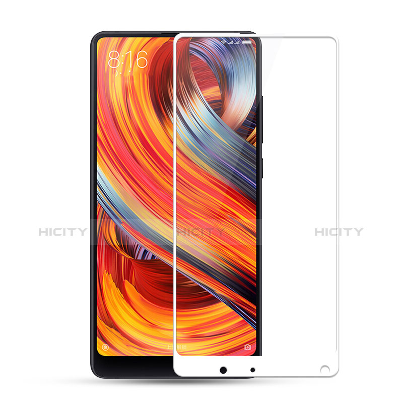 Schutzfolie Full Coverage Displayschutzfolie Panzerfolie Skins zum Aufkleben Gehärtetes Glas Glasfolie F05 für Xiaomi Mi Mix 2 Weiß