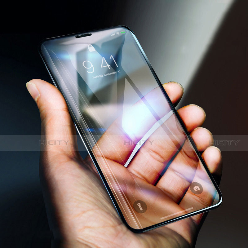 Schutzfolie Full Coverage Displayschutzfolie Panzerfolie Skins zum Aufkleben Gehärtetes Glas Glasfolie F06 für Apple iPhone X Schwarz Plus