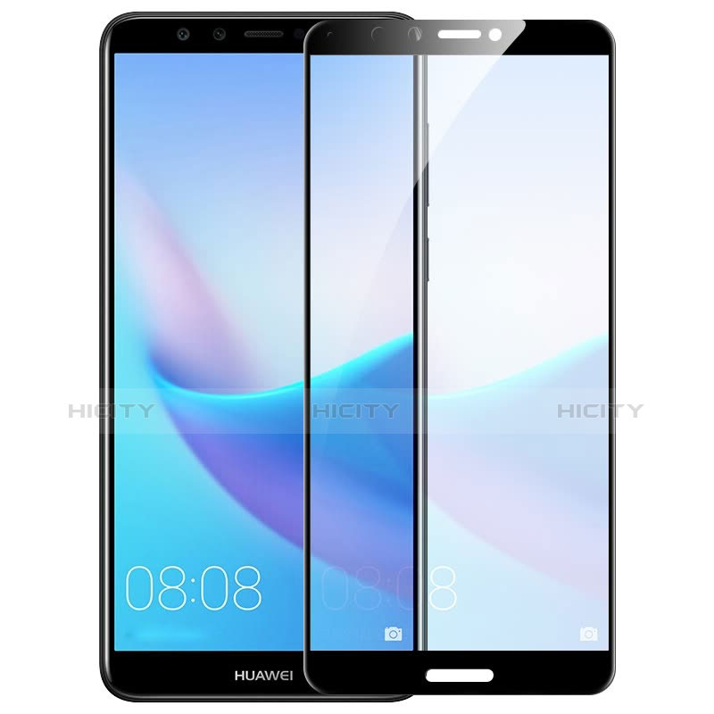 Schutzfolie Full Coverage Displayschutzfolie Panzerfolie Skins zum Aufkleben Gehärtetes Glas Glasfolie F06 für Huawei Enjoy 8 Schwarz