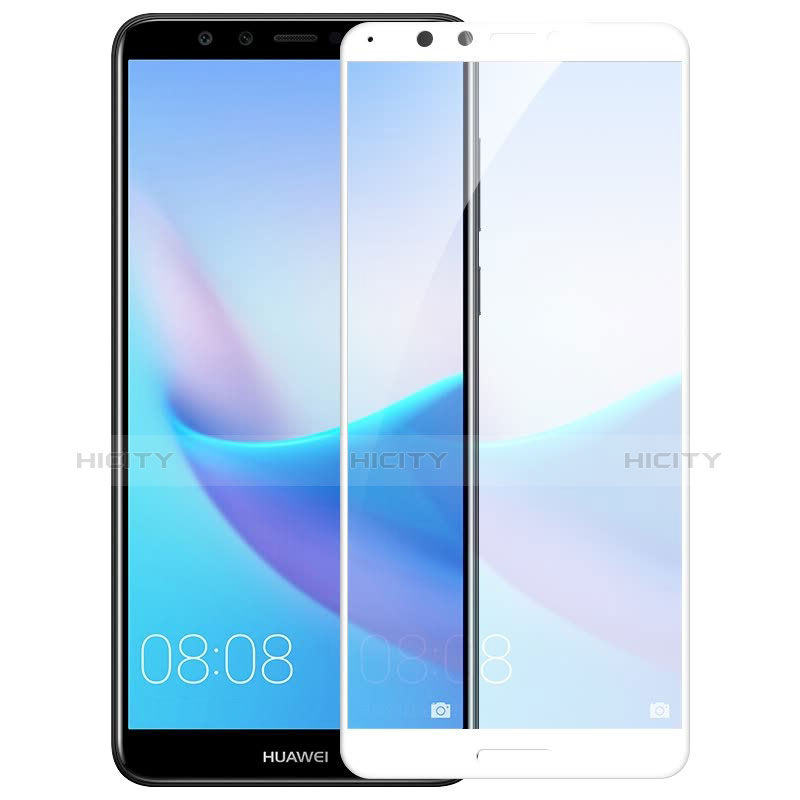 Schutzfolie Full Coverage Displayschutzfolie Panzerfolie Skins zum Aufkleben Gehärtetes Glas Glasfolie F06 für Huawei Enjoy 8 Weiß